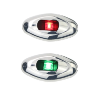 Led Navigation light -Green Starboard Light and Red Port Light - 12V STAINLESS STEEL- COMPLETE SET - WK-NL6- AZLED
